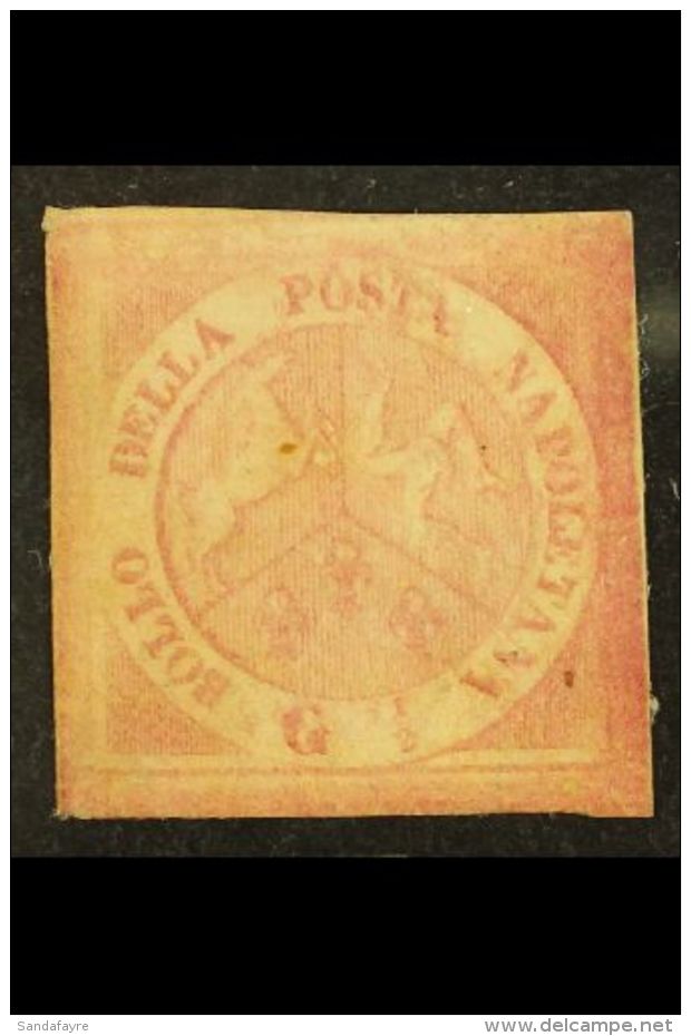 NAPLES 1858 &frac12;gr Rose, Sassone 1, Mint No Gum Example With 4 Huge Neat Margins. Cat &euro;937 (&pound;710)... - Non Classés