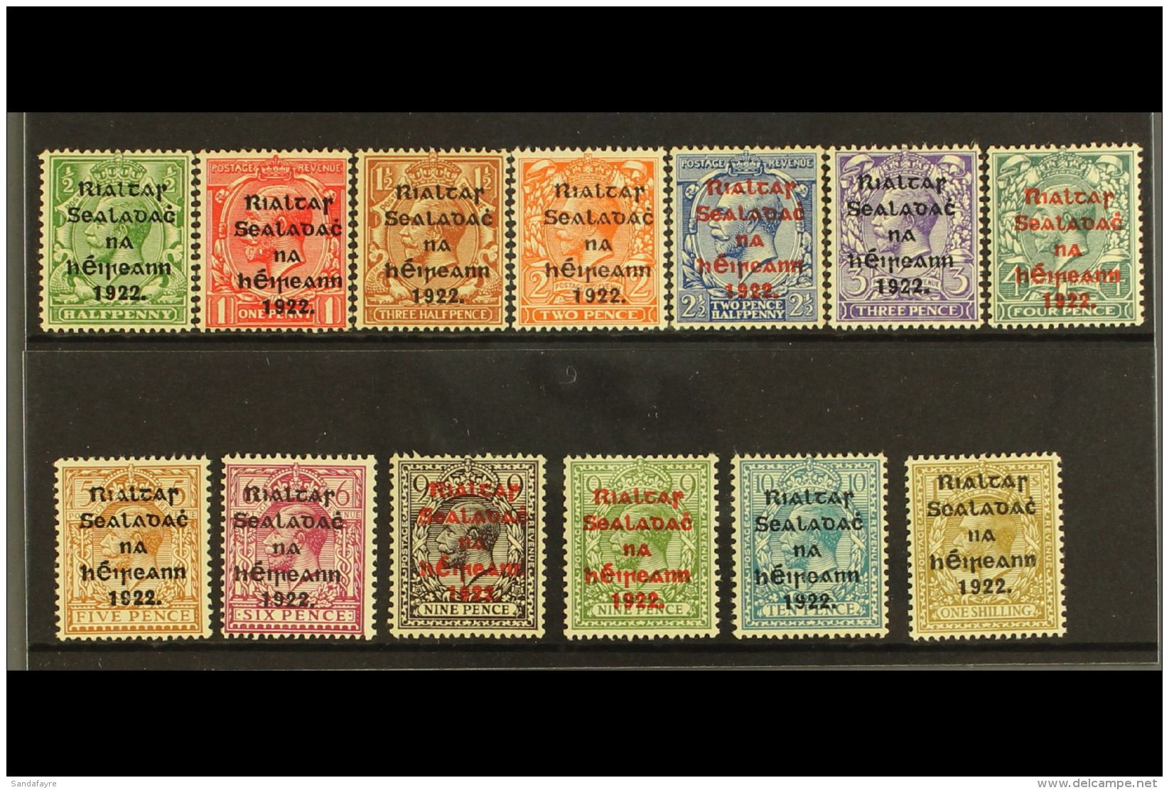 1922 Thom Overprints Set Less 2d Die I, SG 30/2, 34/43, Fine NEVER HINGED MINT (13). For More Images, Please Visit... - Other & Unclassified