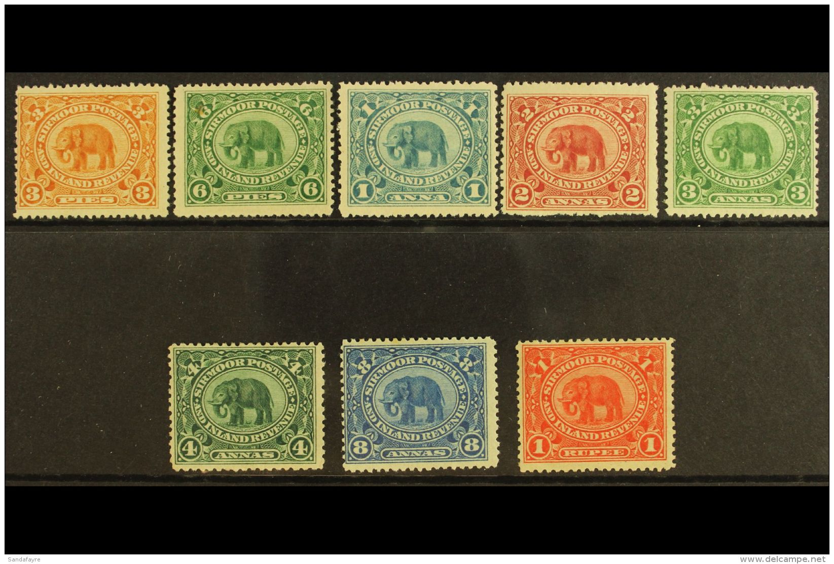 SIRMOOR 1894-99 "Indian Elephant" Complete Set, SG22/29, Fine Mint. (8 Stamps) For More Images, Please Visit... - Sonstige & Ohne Zuordnung