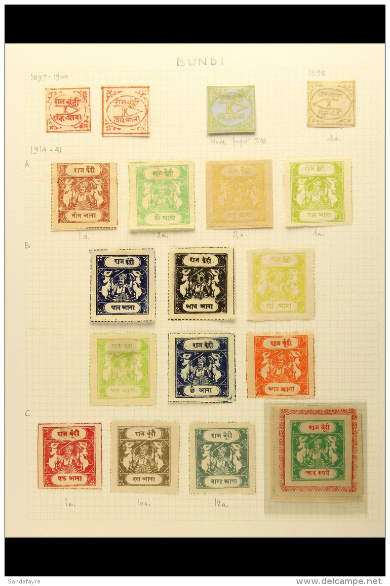 BUNDI 1897-1945 All Different Chiefly Fine Mint Collection On Album Pages, Includes 1897-98 "Dagger" 1x X2, 2a,... - Andere & Zonder Classificatie