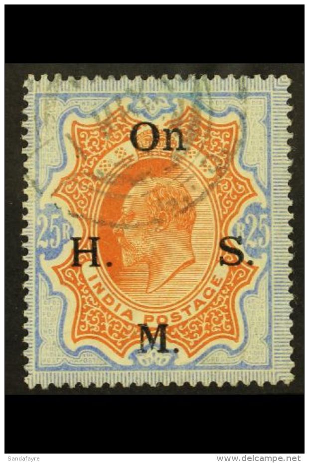 OFFICIAL 1909 KEVII 25R Brownish Orange And Blue, SG O72, Very Fine Used. For More Images, Please Visit... - Sonstige & Ohne Zuordnung