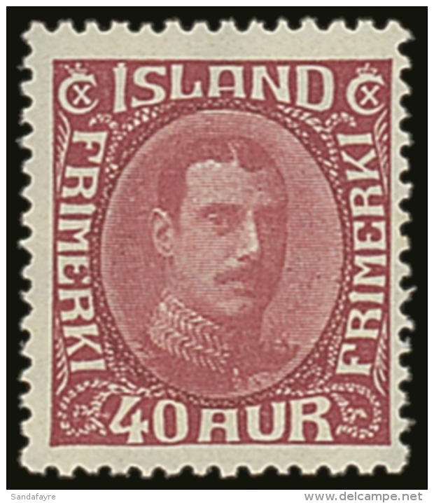 1931-37 40a Lilac-red King Christian (re-drawn), Mi 164, Very Fine Never Hinged Mint. Scarce Stamp. For More... - Other & Unclassified