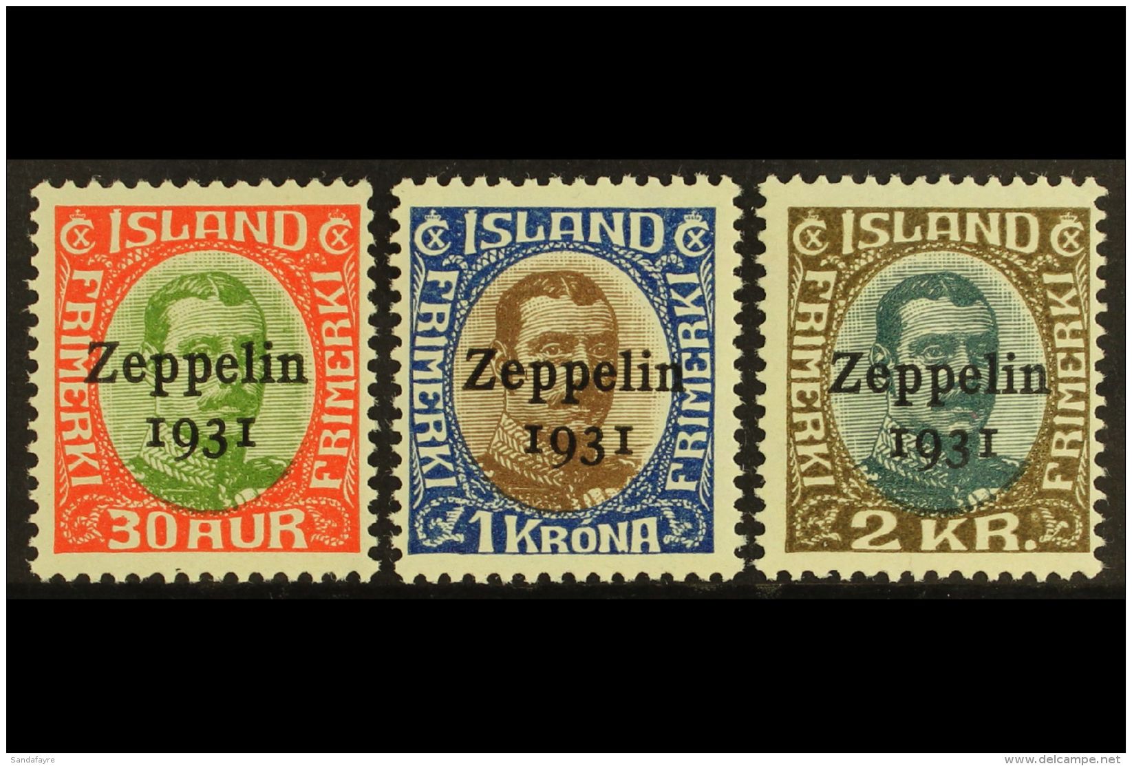 1931 Air "Zeppelin" Overprints Complete Set (SG 179/81, Facit 162/64, Michel 147/49), Fine Never Hinged Mint,... - Sonstige & Ohne Zuordnung