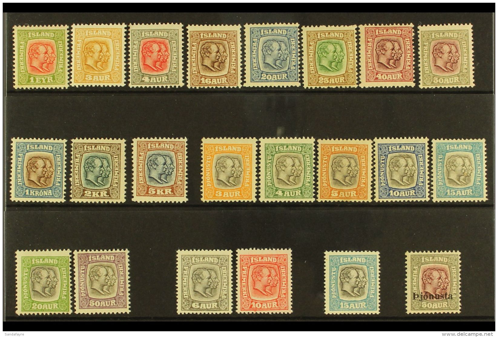 1907-1918 'KINGS TYPES'. NEVER HINGED  MINT Group On A Stock Card, All Different, Inc 1907-08 Most Vals To 5k (1k... - Sonstige & Ohne Zuordnung