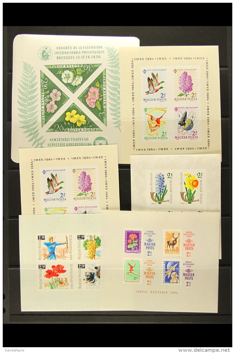 1958-66 IMPERF MINIATURE SHEETS All Different Never Hinged Mint Group, All Featuring FLOWERS, Includes 1958 Stamp... - Other & Unclassified