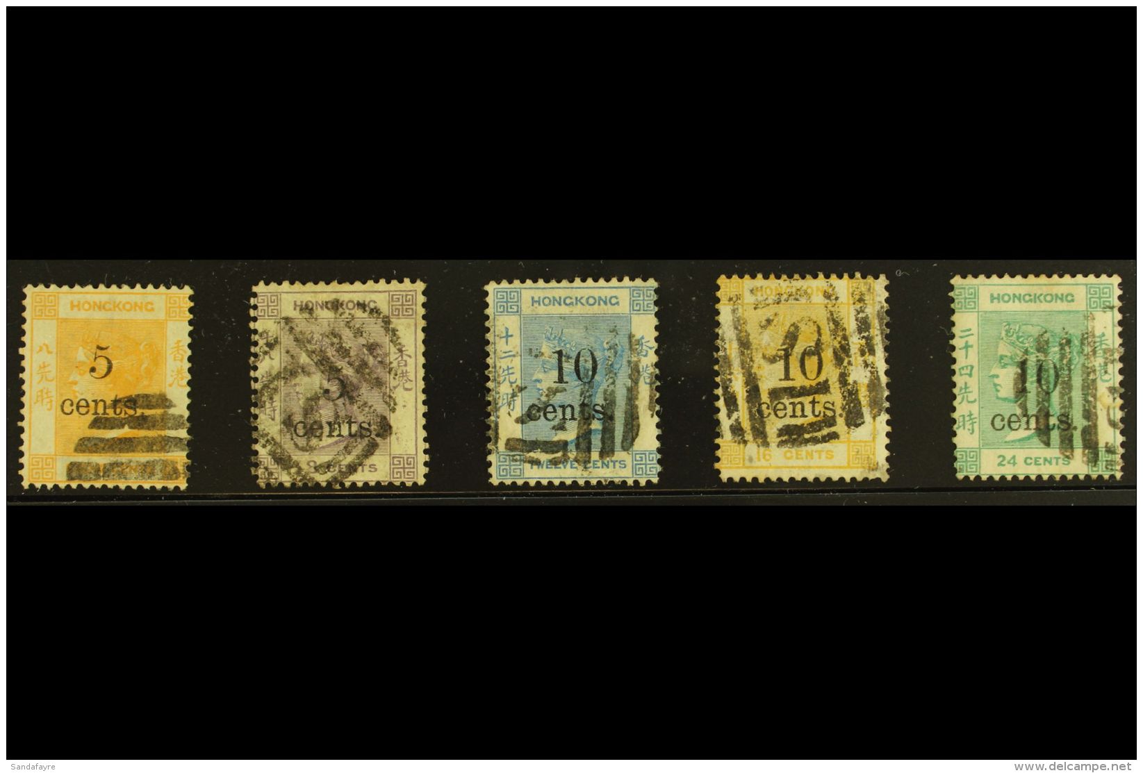 1880 Surcharges Complete Set, SG 23/27, Fine Used, Mostly Shanghai "S1" Cancels. (5 Stamps) For More Images,... - Other & Unclassified