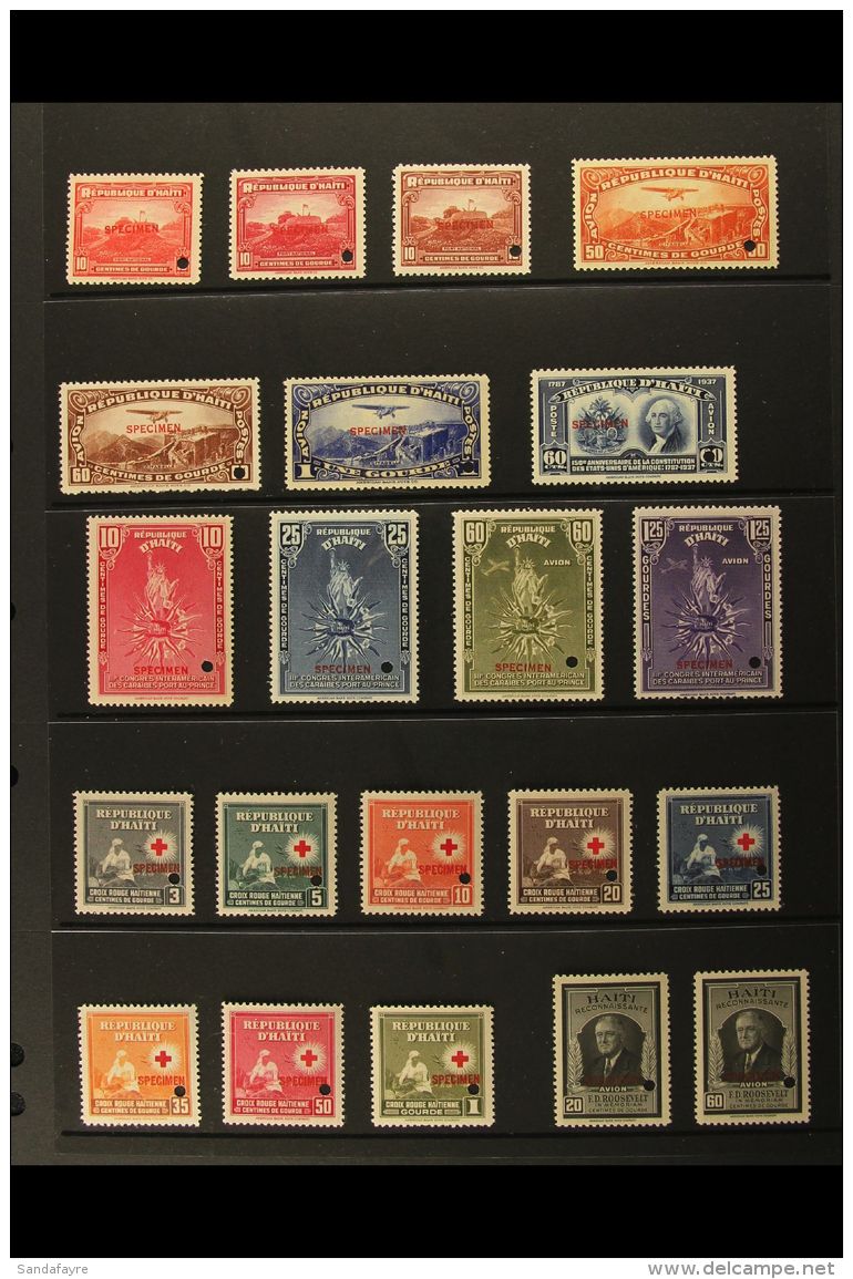 "SPECIMEN" OVERPRINTS 1894-1954 All Different Collection. Includes 1924 Definitives Set, 1931 UPU Set, 1941... - Haiti