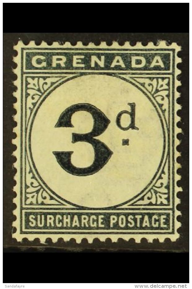 POSTAGE DUES 1892 3d Blue Black, SG D3, Very Fine Mint. Scarce Stamp. For More Images, Please Visit... - Grenade (...-1974)