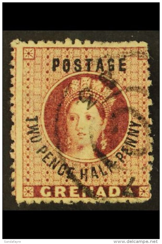 1881 2&frac12;d Deep Claret, Wmk Broad-pointed Star, SG 25c, Fine Used.  For More Images, Please Visit... - Grenade (...-1974)