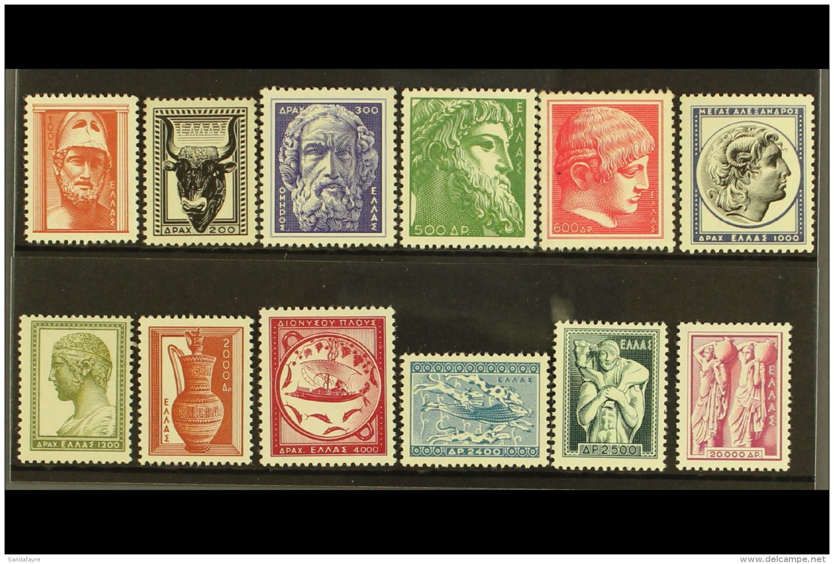 1954 Ancient Greek Art Set, Mi 603/614, Very Fine Mint/nhm (12 Stamps) For More Images, Please Visit... - Other & Unclassified