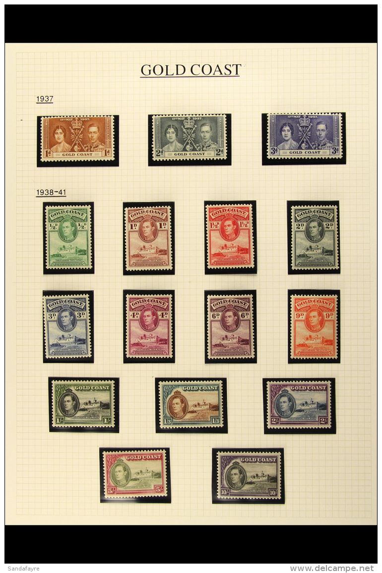 1937-52 KGVI COMPLETE MINT COLLECTION Presented In Mounts On Album Pages, Coronation To UPU, SG 117/152, Lovely... - Goldküste (...-1957)