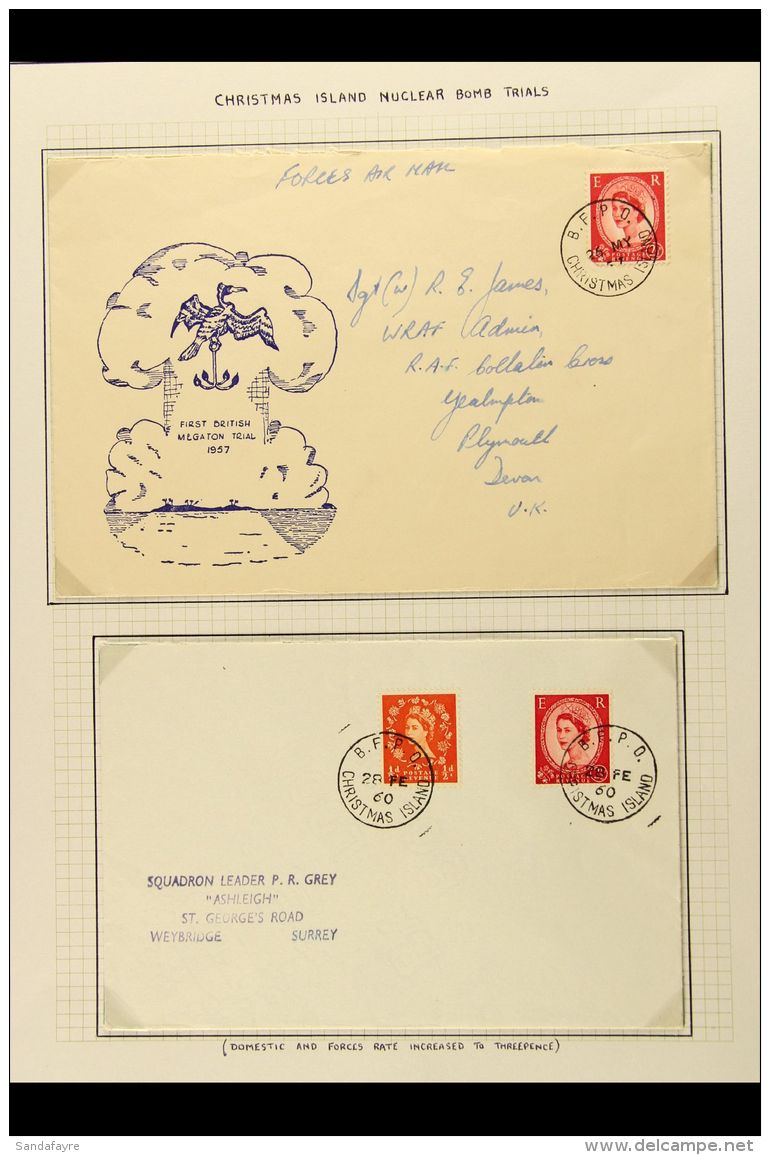 CHRISTMAS ISLAND NUCLEAR BOMB TRIALS 1956-60 Group Of Covers, Bearing GB Wilding Stamps Cancelled By Field Post... - Gilbert & Ellice Islands (...-1979)