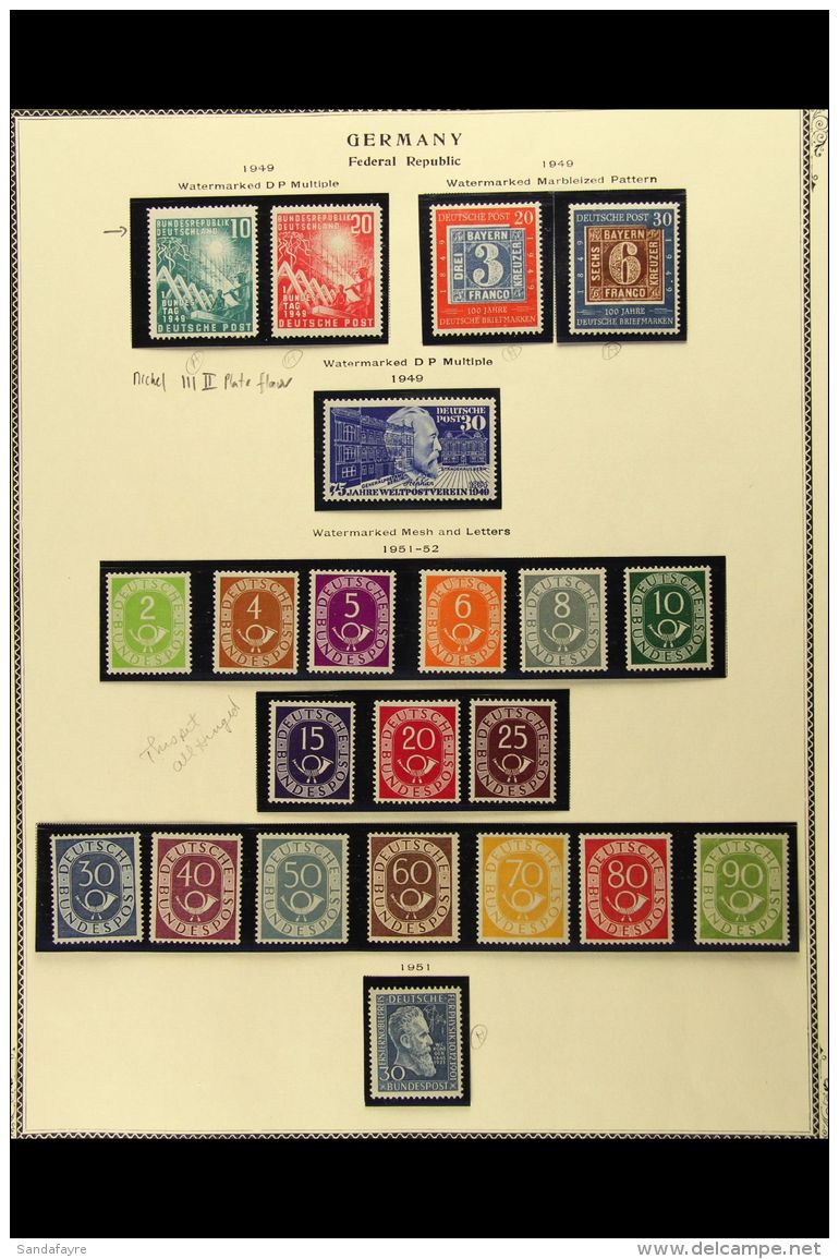 1949-1953 COMPLETE FINE MINT COLLECTION In Hingeless Mounts On Leaves, All Different, Some Are Never Hinged, Inc... - Autres & Non Classés