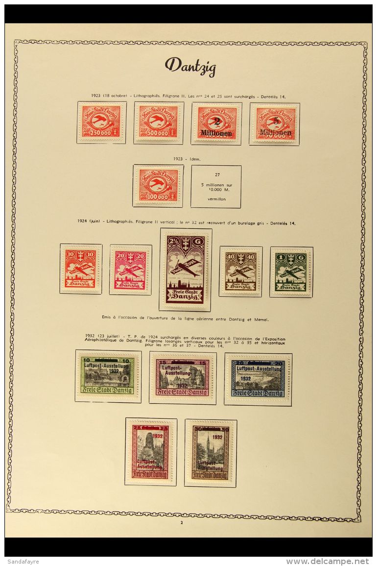 DANZIG 1920-39 FINE MINT AIR POST STAMPS COLLECTION On Printed Album Pages, Includes 1920 Overprinted Set Of 3,... - Other & Unclassified