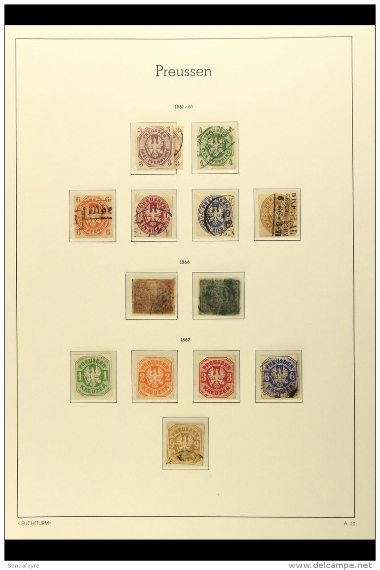 PRUSSIA 1850 - 1867 Mint And Used Collection On Printed Pages With 1850/6 Mint And Used Vals To 4s, 1857 Set Used,... - Andere & Zonder Classificatie