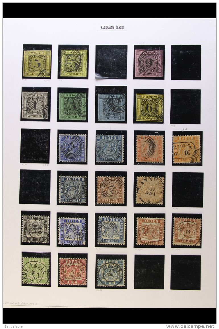BADEN VERY FINE TO SUPERB USED Small Collection Of Stamps, The Imperfs All With 4 Margins, The Rest With Full... - Andere & Zonder Classificatie