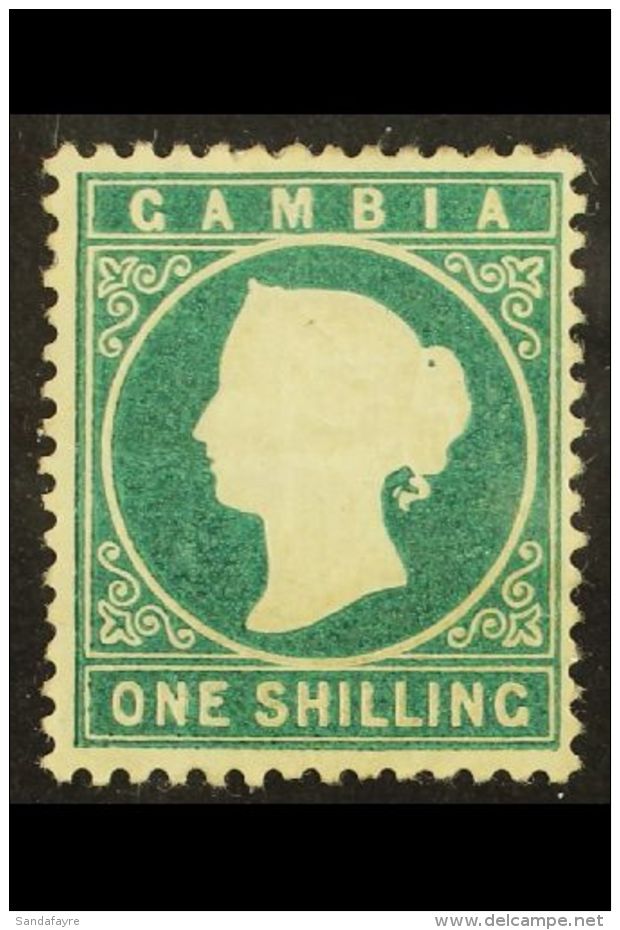 1880-81 1s Deep Green, SG 20B, Mint With Small Part Dull OG &amp; Very Light Horizontal Crease  For More Images,... - Gambie (...-1964)