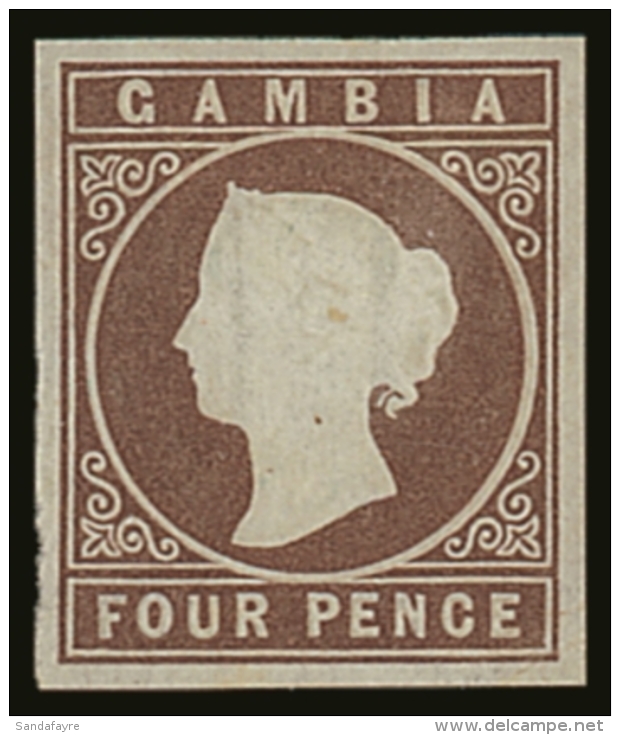 1874 4d Brown With "N I" Of "CROWN COLONIES" Watermark In Large Double- Lined Letters, SG 5 Variety, Very Fine... - Gambie (...-1964)