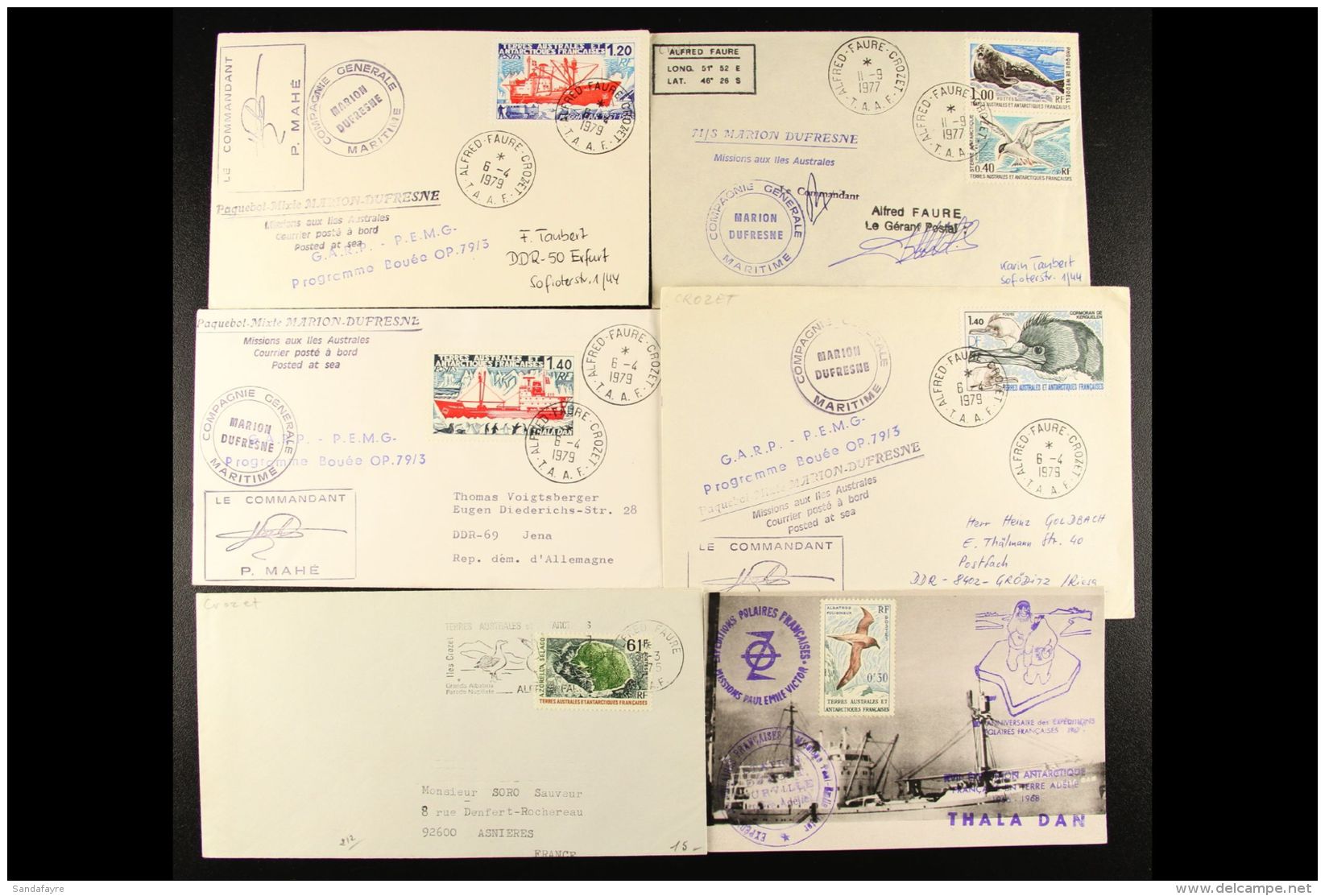TAAF 1965-79 COVERS AND CARDS COLLECTION All Bearing Stamps Tied By TERRE ADELIE, ILES ST PAUL ET AMSTERDAM, Or... - Other & Unclassified