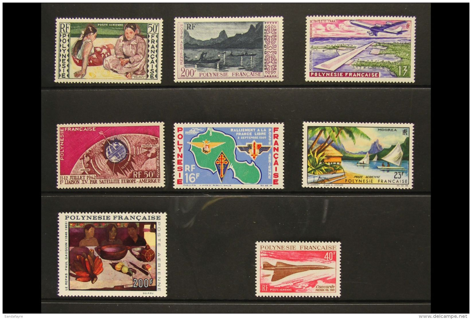 POLYNESIA 1958-69 All Different Collection Of NEVER HINGED MINT Air Post Issues, With 1958 50fr And 200fr, 1960... - Andere & Zonder Classificatie