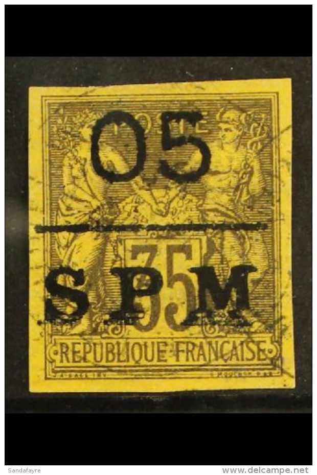 ST PIERRE AND MIQUELON 1885 05 SPM On 35c Imperf, Yv 9, Very Fine Used.  For More Images, Please Visit... - Sonstige & Ohne Zuordnung