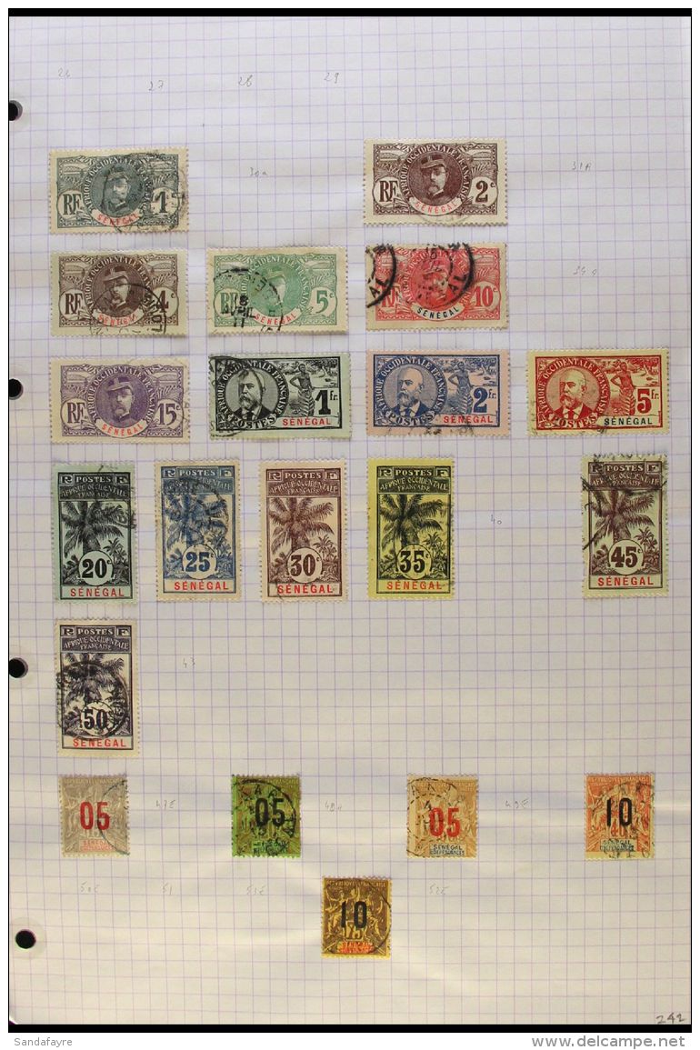 SENEGAL 1892-1944 All Different FINE USED Collection On Pages. Note 1892 "Tablet" Most Values To 1f; 1906... - Autres & Non Classés