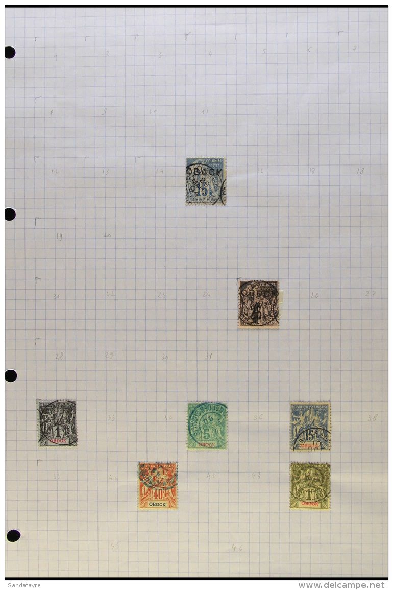 OBOCK 1892-1894 All Different FINE USED Collection On Pages. With 1892 (straight Line Handstamp) 15c And "4" On... - Autres & Non Classés