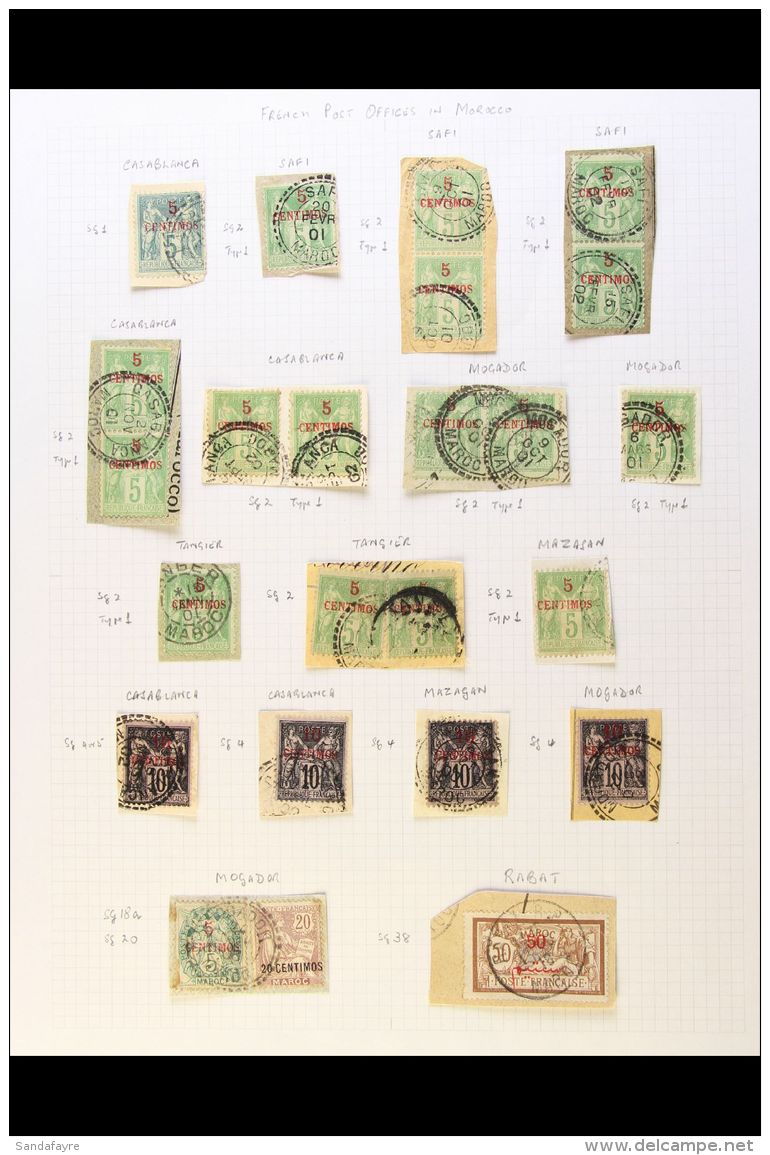 MOROCCO Late 19th/early 20th Century Collection Assembled For POSTMARKS. With A Few FRANCE Forerunners (20c... - Sonstige & Ohne Zuordnung