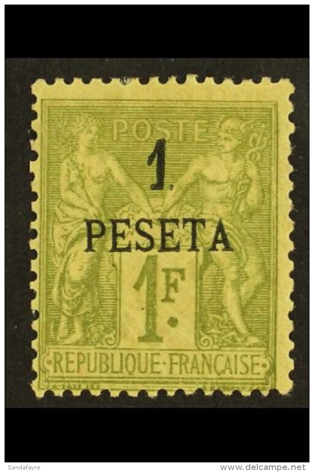 MOROCCO 1891 1p On 1fr Olive, Yv 8, Very Fine And Fresh Mint. For More Images, Please Visit... - Autres & Non Classés