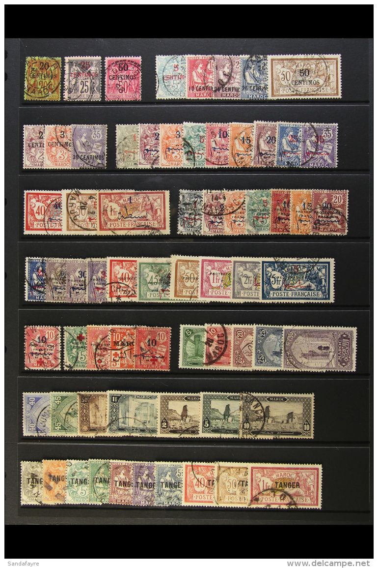 MOROCCO 1891-1956 USED COLLECTION On Stock Pages, All Different, Inc 1891-1900 To 50c Inc 20c, 1902-03 To 50c,... - Andere & Zonder Classificatie