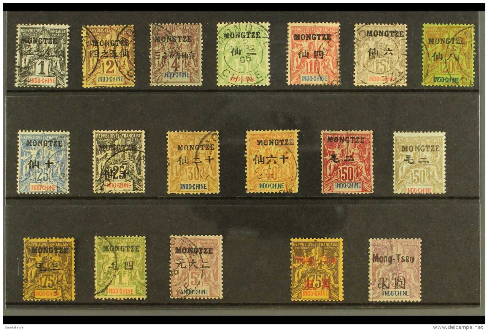 MONG-TZEU 1903-1906 Collection Of "Tablet" Issues. With 1903-06 Complete Set (Yvert 1/16), Both 50c Mint, The Rest... - Andere & Zonder Classificatie