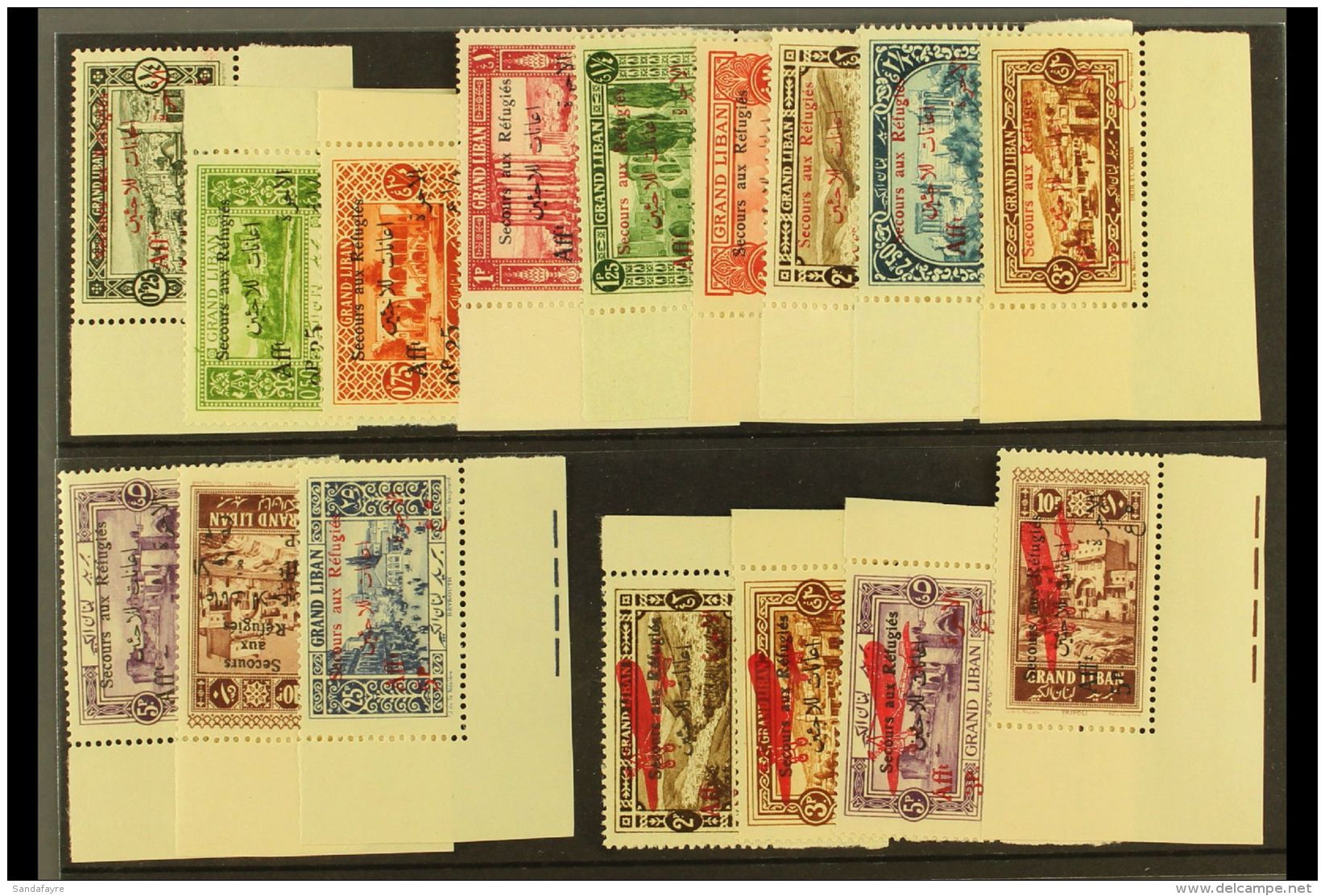 LEBANON 1926 Refugees Overprints Postage &amp; Air Complete Set (Yvert 63/74 &amp; 17/20, SG 79/94), Fine Never... - Autres & Non Classés