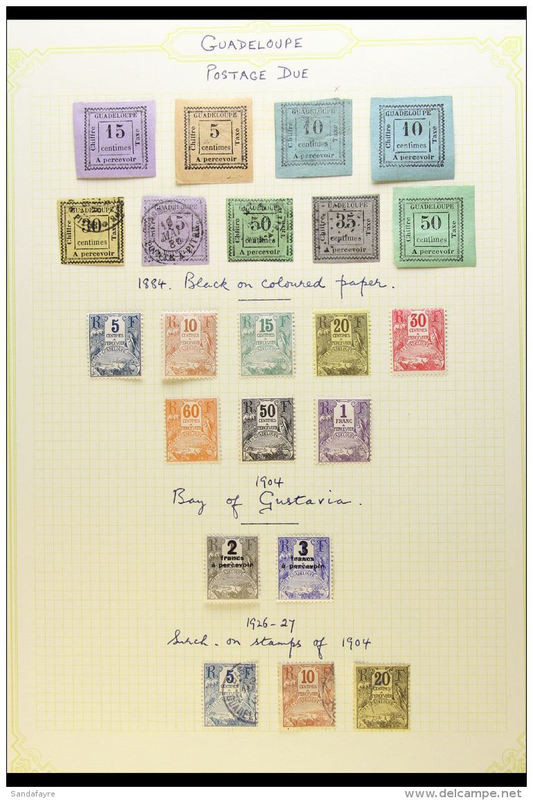 GUADELOUPE POSTAGE DUES 1884-1947 COLLECTION Includes 1884 5c, 10c, 15c &amp; 50c Mint, 15c, 30c, 35c &amp; 50c... - Sonstige & Ohne Zuordnung