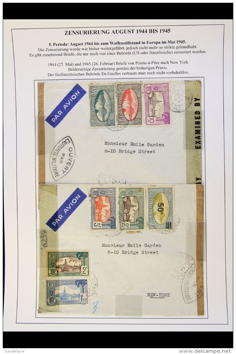 GUADELOUPE 1939-45 WARTIME POSTAL HISTORY COLLECTION. An Interesting Range Of Covers &amp; Airmails, Most Posted... - Sonstige & Ohne Zuordnung