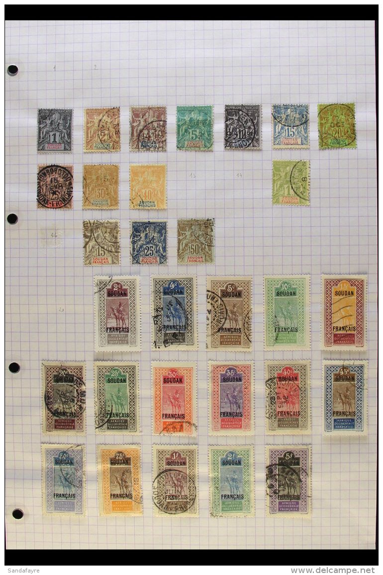 FRENCH SUDAN 1894-1942 All Different FINE USED Collection On Pages. Note 1894 "Tablet" Set To 40c Plus 1f; 1900... - Sonstige & Ohne Zuordnung