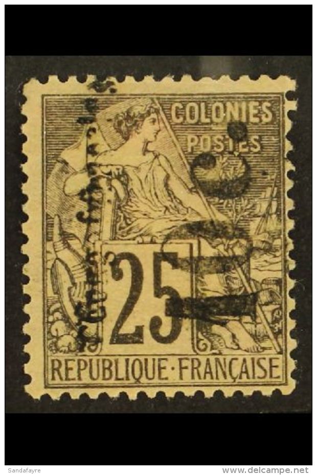 CONGO 1891 10c On 25c, Small "O", Reading Upwards, Yv 7c, Fine Mint Showing Partial Doubling To Congo Francais.... - Autres & Non Classés