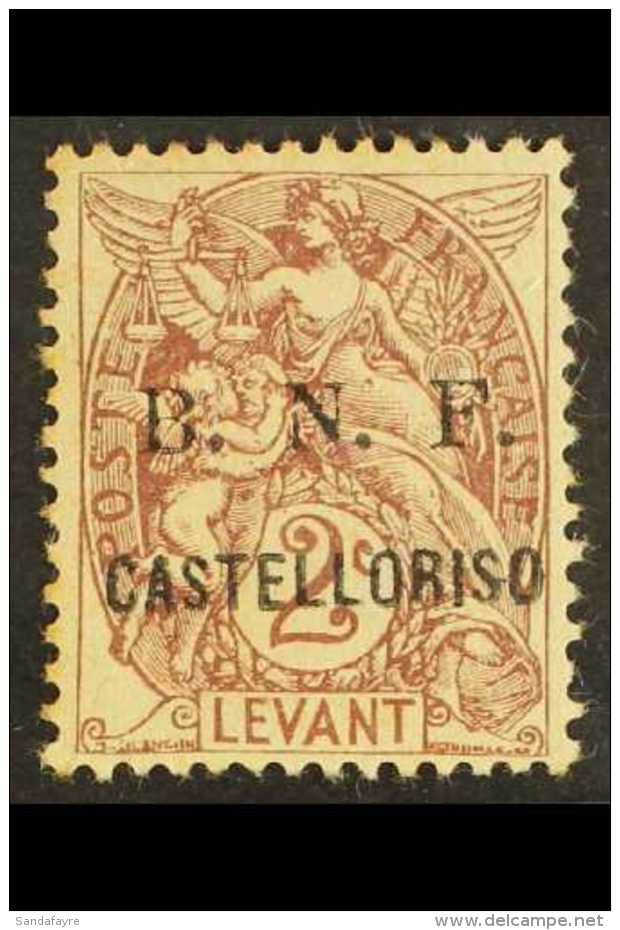 CASTELROSSO 1920 2c Lilac Brown With "S" For "Z" In "CASTELLORIZO" Variety, Yv 2a (A), Mint With Toned Gum For... - Autres & Non Classés