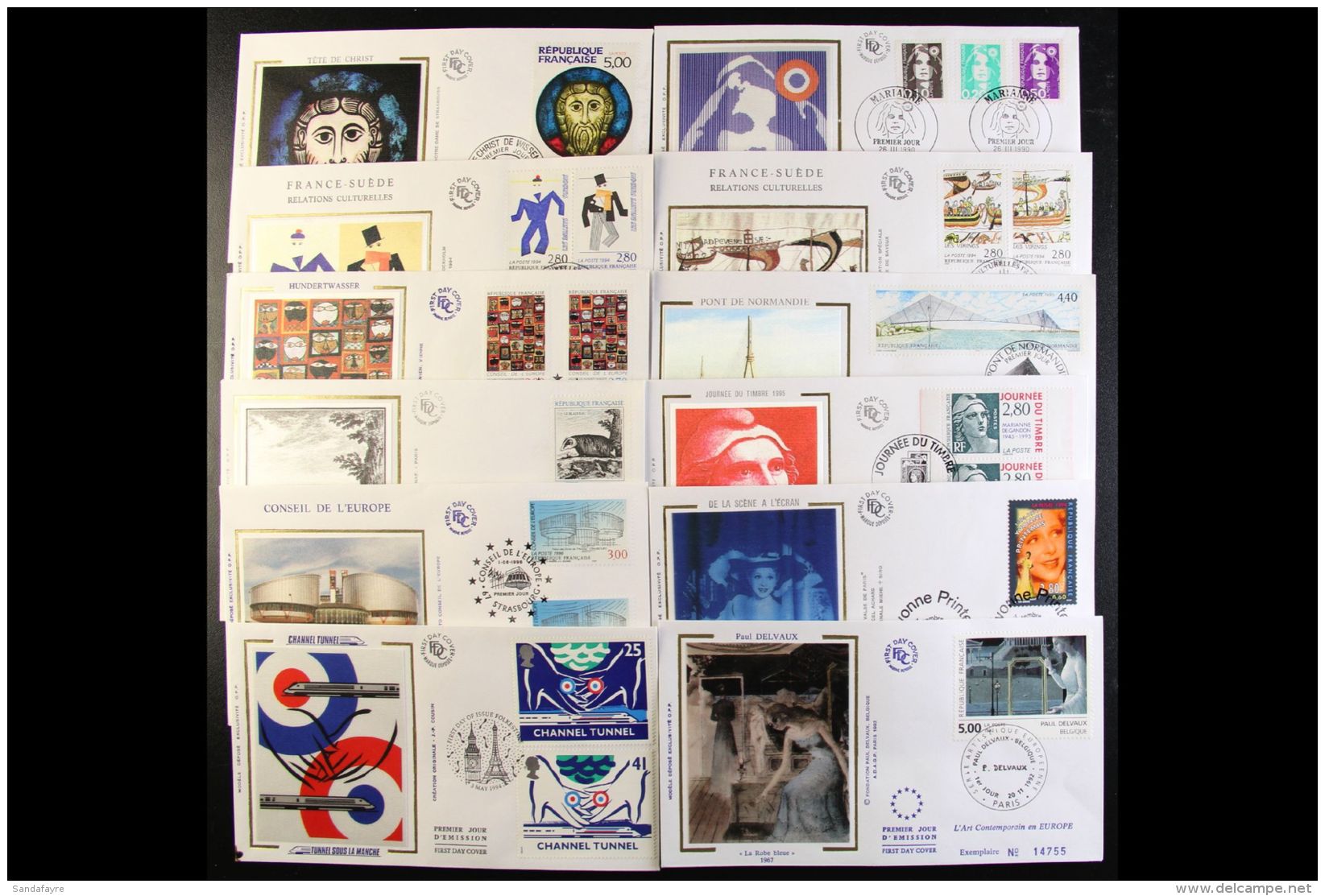 SILK FIRST DAY COVERS 1988-1997 All Different Collection. Each Cover Bearing A Stamp (or Stamps) And Matching... - Andere & Zonder Classificatie