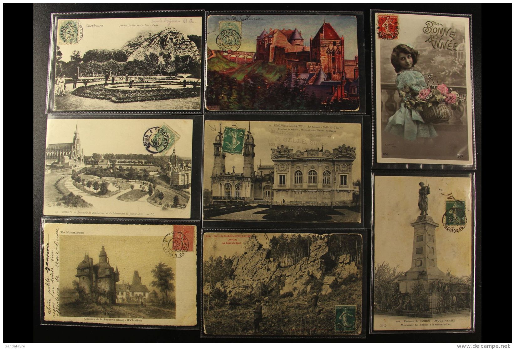 OLD PICTURE POSTCARDS 1904-16 Used Group Of Various Views Etc, All With Stamps On The Front Side. (8 Different... - Sonstige & Ohne Zuordnung