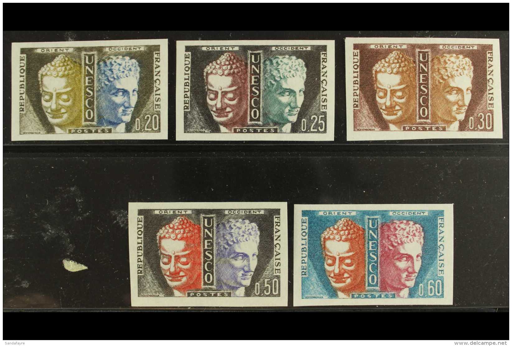 OFFICIALS UNESCO 1961-65 Complete IMPERF Set (as Yvert 22/26, SG U1/U5), Very Fine Never Hinged Mint, Fresh &amp;... - Other & Unclassified