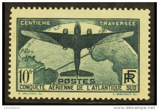 1936 10f Myrtle-green Atlantic Flight Stamp, SG 554, (Yv 321) Very Fine Mint. For More Images, Please Visit... - Other & Unclassified