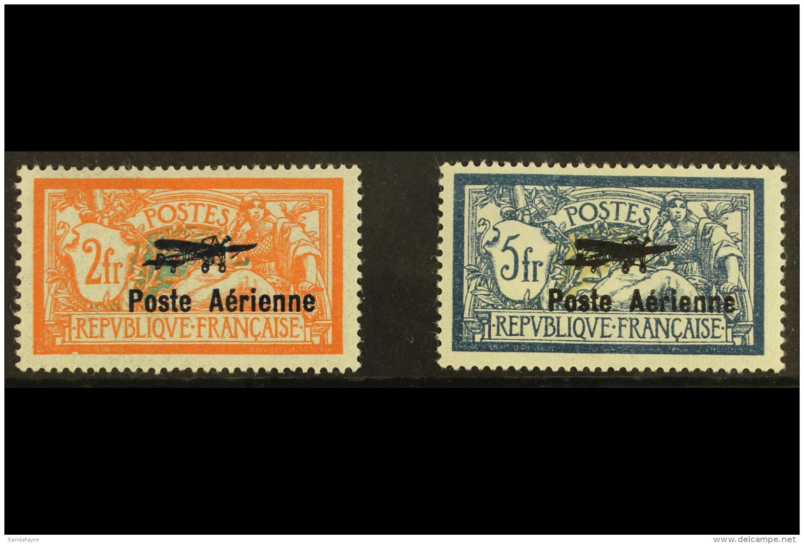 1927 "Post Aerienne" Opt'd Set, Yv 1/2, Very Lightly Hinged Mint (2 Stamps) For More Images, Please Visit... - Sonstige & Ohne Zuordnung