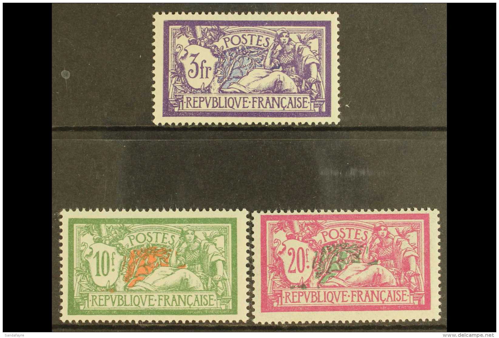 1925-26 "Merson" Set - 3f, 10f And 20f (Yvert 206/08, SG 429 &amp; 431/32) Never Hinged Mint. Fresh And... - Sonstige & Ohne Zuordnung