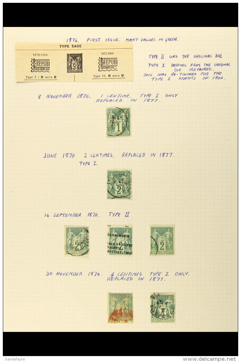 1871-1900 USED COLLECTION With Shades, Types, Paper Types &amp; Postmark Interest Written Up On Leaves, Inc... - Autres & Non Classés