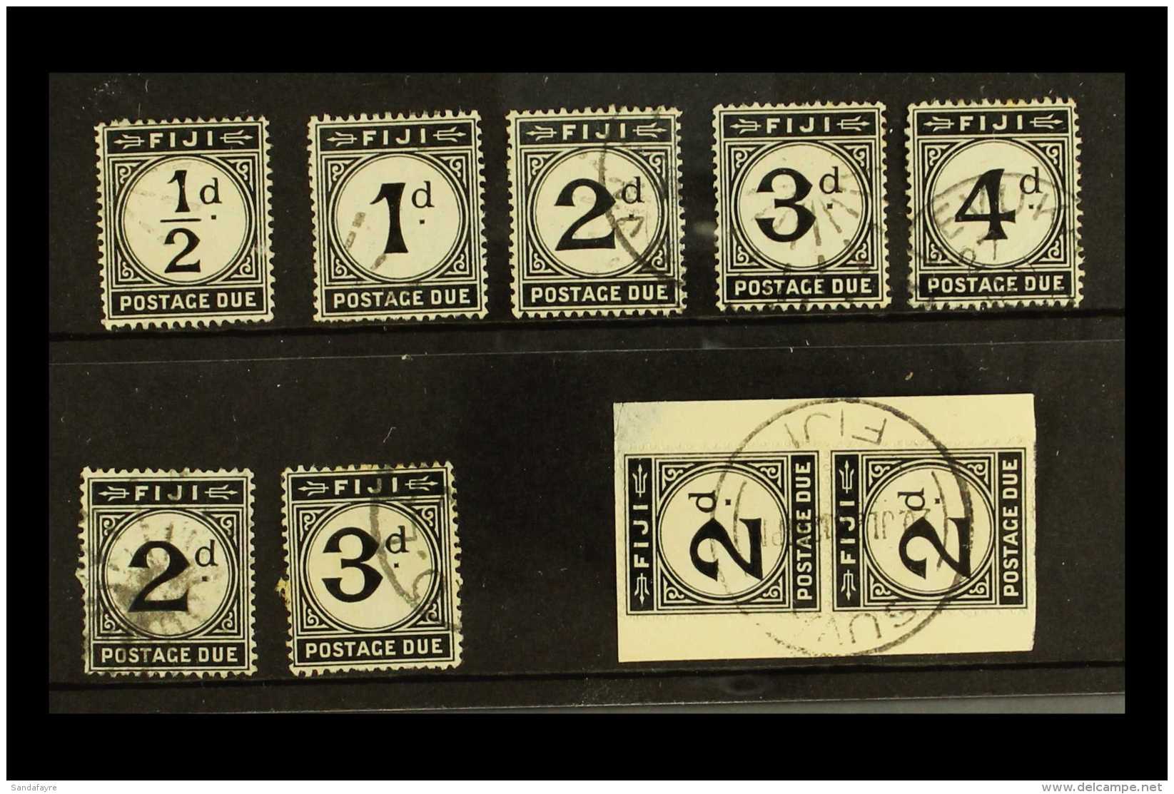 POSTAGE DUES 1918 Complete Set Plus Additional 2d, 3d &amp; 2d Vertical Pair On Piece, SG D6/10 Some Light Toning... - Fiji (...-1970)