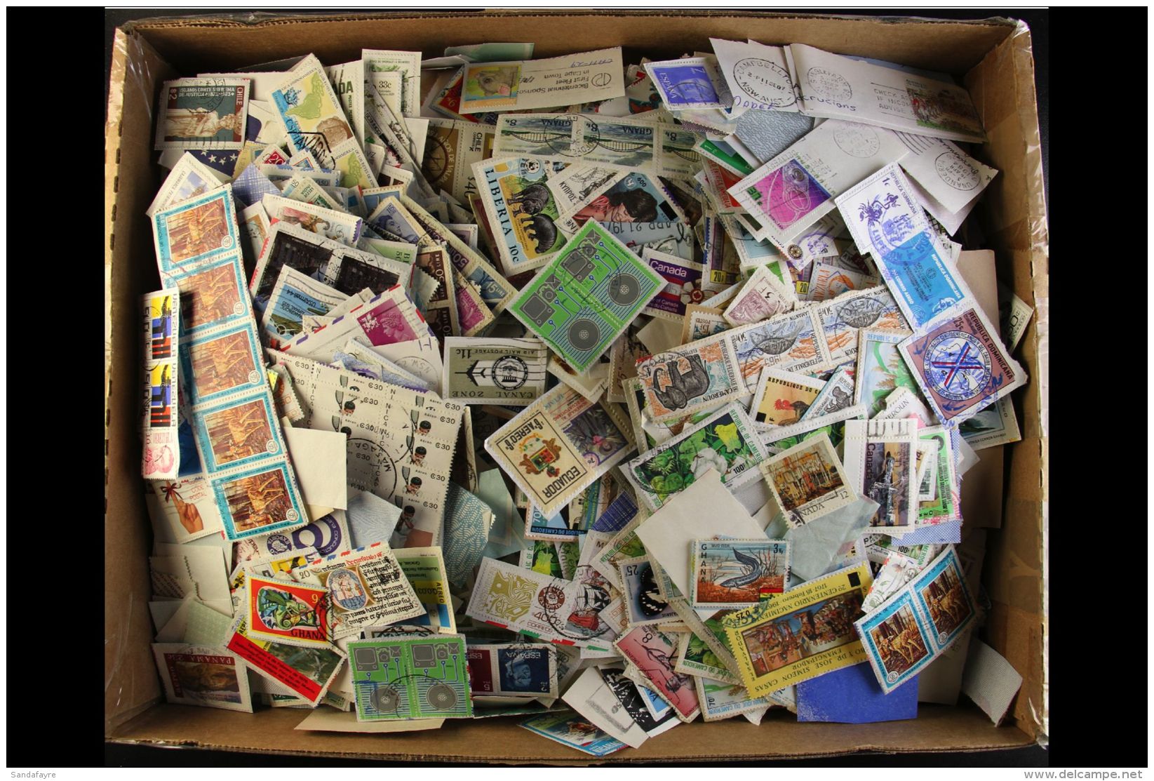 WORLD ON PAPER HOARD 1970's-1980's Very Fine Used Mostly Commemorative Issues On Small Pieces With Only Light... - Other & Unclassified