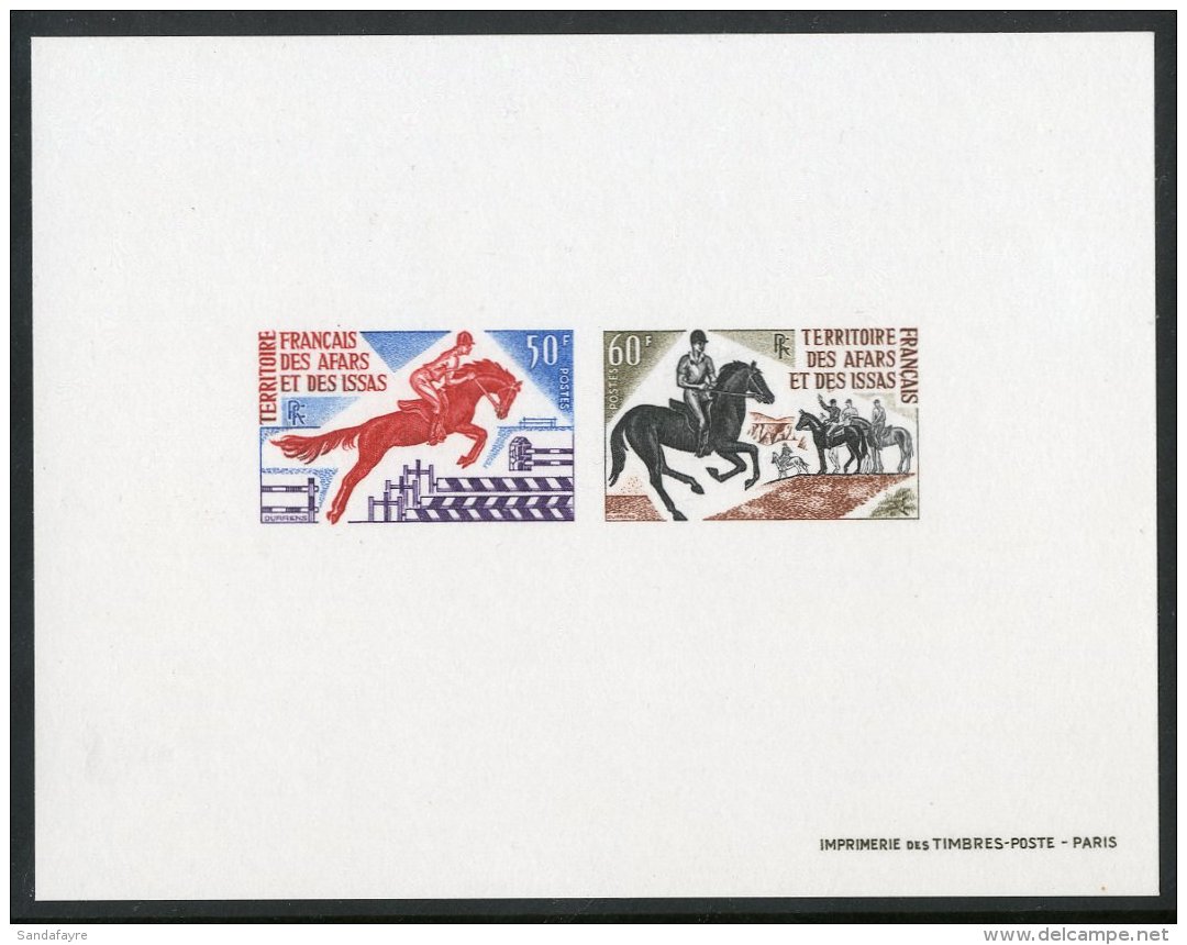 EQUESTRIANISM AFARS AND THE ISSAS - 1970 Equestrianism 50f &amp; 60f, Maury 37/38, EPREUVE COLLECTIVE, Superb... - Non Classés