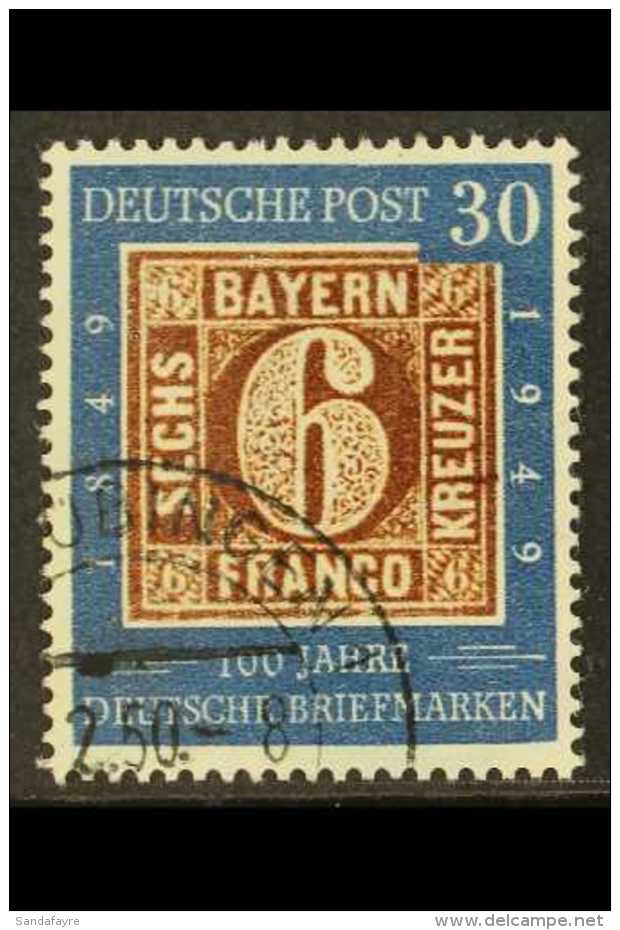 STAMPS ON STAMPS/STAMP CENTENARY GERMANY - 1949 30pf Stamp Centenary With BROWN LINE NEXT TO "RE" IN "KREUZER"... - Zonder Classificatie