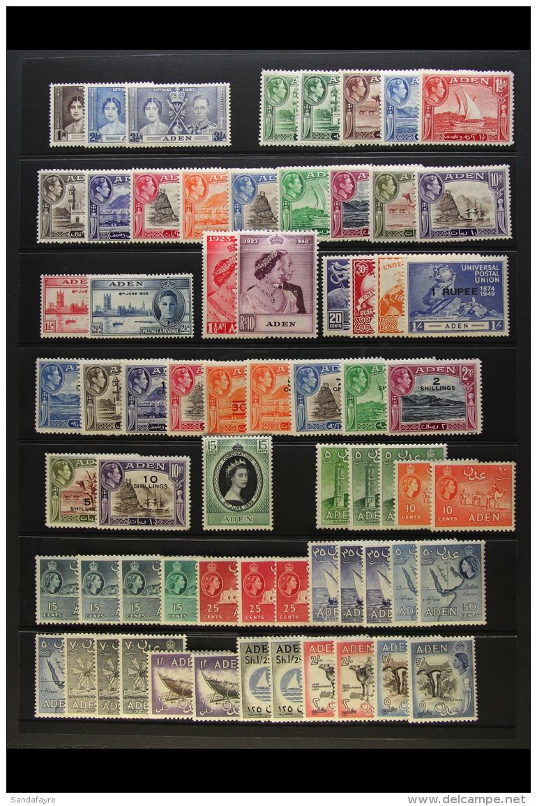 1937 - 1964 COMPLETE COLLECTION Very Fine Mint Including Many Shades, SG 28/86. (72 Stamps) For More Images,... - Aden (1854-1963)