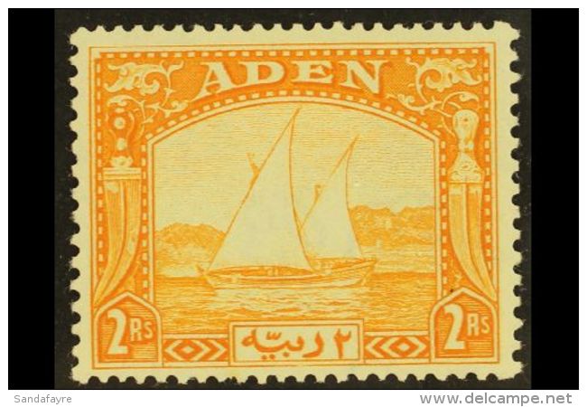 1937 2r Yellow "Dhow", SG 10, Very Fine Mint With Good Colour For More Images, Please Visit... - Aden (1854-1963)
